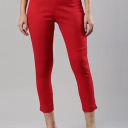 Femmora Women Skinny Fit Flat-Front High-Rise Comfort Trousers-image-13