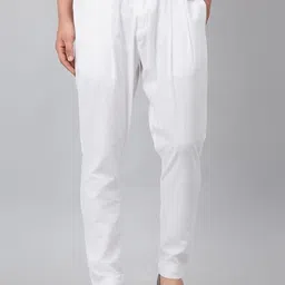 KRAFT INDIA Men White Pleated Joggers Trousers-image-22