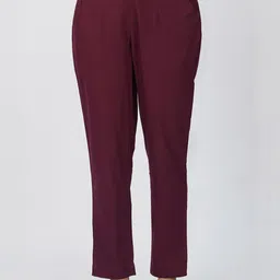 SPARSA Women Mid-Rise Pure Cotton Easy Wash Pleated Regular Trousers-picture-43