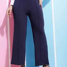 SQew Women Mid-Rise Bootcut Trousers-picture-38