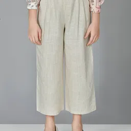 Peppermint Girls Relaxed Straight Leg Straight Fit Linen Pleated Parallel Trousers-picture-21