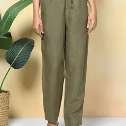 Rimore Women Relaxed Straight Leg Pleated Trousers-image-1