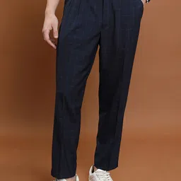 HIGHLANDER Men Checked Regular Trousers-image-68