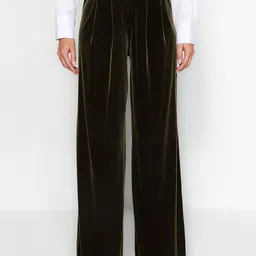 Trendyol Women Pleated Parallel Trousers-picture-40