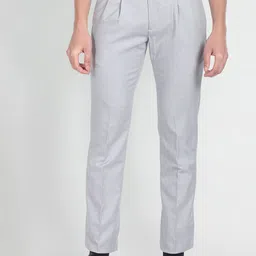 Arrow Men Patterned Dobby Formal Trousers-image-56