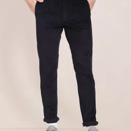 U.S. Polo Assn. Men Navy Blue Slim Fit Corduroy Regular Trousers-picture-40