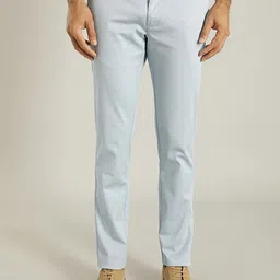 Indian Terrain Men Self Design Brooklyn Slim Fit Trousers-image-86