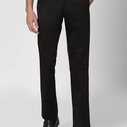 Peter England Casuals Men Black Slim Fit Trousers-image-13