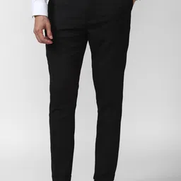 Peter England Men Black Slim Fit Trousers-picture-28