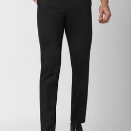 Peter England Men Black Slim Fit Trousers-picture-29