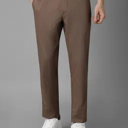 Louis Philippe Sport Men Slim Fit Mid-Rise Textured Flat Front Trousers-image-92