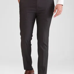Park Avenue Men Textured Slim Fit Trousers-image-28