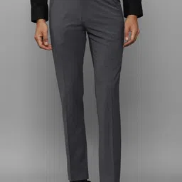 Louis Philippe Men Mid-Rise Textured Slim Fit Formal Trousers-picture-17