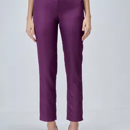 SALT ATTIRE Women Smart Slim Fit Trousers-picture-22