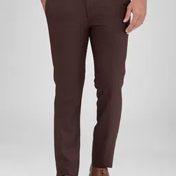 Park Avenue Men Checked Slim Fit Formal Trousers-picture-26