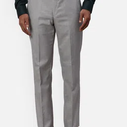 Park Avenue Men Slim Fit Checked Formal Trousers-picture-34