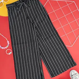 Pantaloons Junior Girls Striped Parallel Trousers-picture-37
