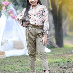 Cutiekins Girls Floral Printed Top with Trousers-picture-37