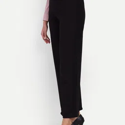 BROADSTAR Women Relaxed Loose Fit High-Rise Easy Wash Formal Trousers-picture-15