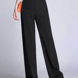 BROADSTAR Women Classic Loose Fit High-Rise Easy Wash Trousers-picture-11