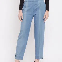 Clora Creation Women Smart Easy Wash Mid-Rise Regular Fit Trousers-image-9