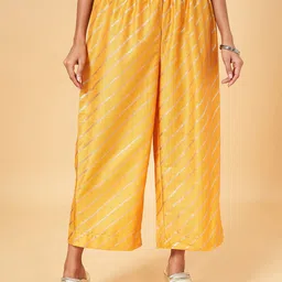RANGMANCH BY PANTALOONS Women Striped Parallel Trousers-image-68