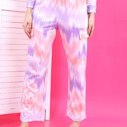 Tokyo Talkies Women Pink Printed Flared Trousers-picture-4