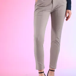 FITHUB Women Skinny Fit High-Rise Chinos Trousers-image-66