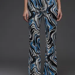 BAESD Women Abstract Printed Smart Trousers-picture-33