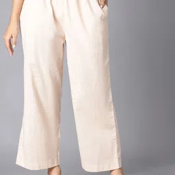 W Women Beige Regular Fit Trousers-image-82