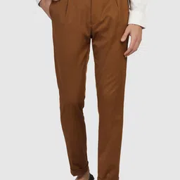 Blackberrys Men Plain Flat-Front Formal Trousers-picture-13