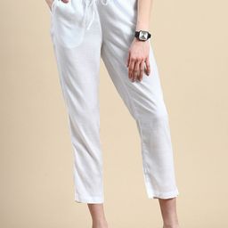 De Moza Women High-Rise Cotton Flex Trousers-picture-47