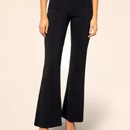 Gladly Women Relaxed Plain High-Rise Bootcut Trousers-image-36