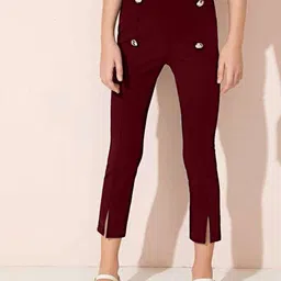 ADDYVERO Girls Relaxed Fit Front Silt High-Rise Trousers-image-32