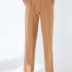 SALT ATTIRE Women Tailored Straight Fit High-Rise Trousers-image-26