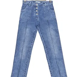 Peppermint Girls Classic Clean Look High-Rise Light Fade Pure Cotton Jeans-image-5