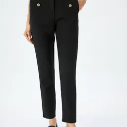 Koton Women Slim Fit High-Rise Formal Trousers-image-66