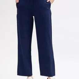 ELLE Women Straight Fit Mid-Rise Regular Trouser-image-5