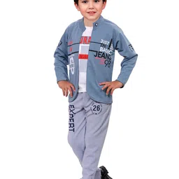 BAESD Boys Printed Pure Cotton Shirt with Trousers & T-shirt-image-21