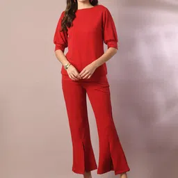 HERE&NOW Women Comfort Flared Wrinkle Free Trousers-picture-23