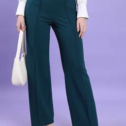 CHIC BY TOKYO TALKIES Women Flared High Rise Parallel Trouser-image-8