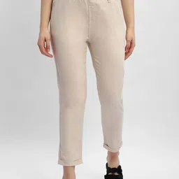 Madame Women Mid-Rise Cotton Cropped Trouser-image-2