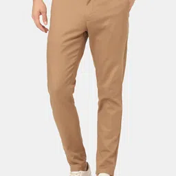 Blackberrys Men Brown Skinny Fit Low-Rise Chinos Trousers-image-34