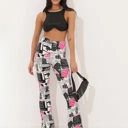 TANDUL Women Printed Mid-Rise Regular fit Trousers image 1