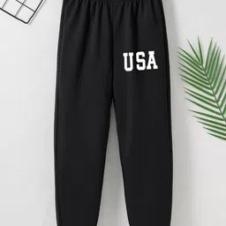 StyleCast Girls Black Original Fit Typography Printed Joggers-picture-55