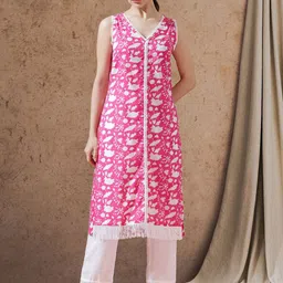 STYLEBAAZI Women Embroidered Regular Thread Work Kurta with Trousers-picture-21