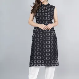 KALINI Women Black & White Printed Kurta Set image 1