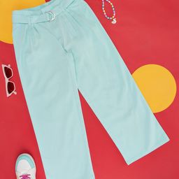 Pantaloons Junior Girls Flared Pure Cotton Parallel Trousers-picture-41