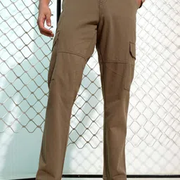 HIGHLANDER Men Solid Straight Fit Cargo Pant-image-0