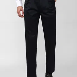 Peter England Casuals Men Mid Rise Pleated Formal Trousers-picture-31